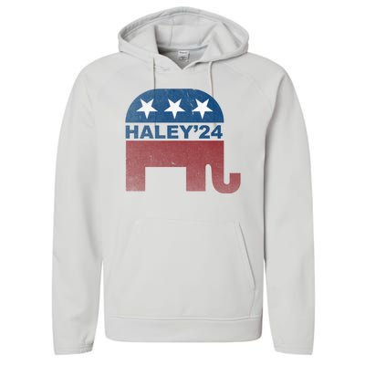 Nikki Haley 2024 For President Vintage Performance Fleece Hoodie