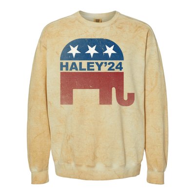 Nikki Haley 2024 For President Vintage Colorblast Crewneck Sweatshirt