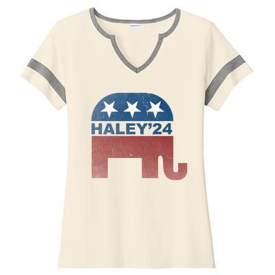 Nikki Haley 2024 For President Vintage Ladies Halftime Notch Neck Tee