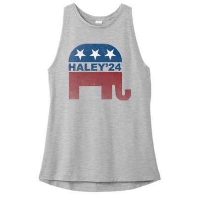 Nikki Haley 2024 For President Vintage Ladies PosiCharge Tri-Blend Wicking Tank