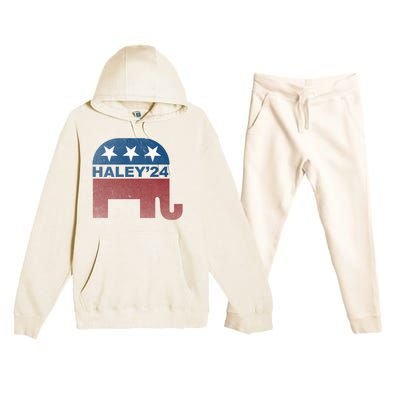 Nikki Haley 2024 For President Vintage Premium Hooded Sweatsuit Set