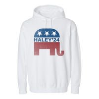 Nikki Haley 2024 For President Vintage Garment-Dyed Fleece Hoodie