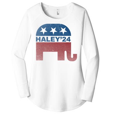 Nikki Haley 2024 For President Vintage Women's Perfect Tri Tunic Long Sleeve Shirt