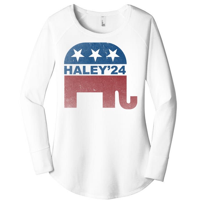 Nikki Haley 2024 For President Vintage Women's Perfect Tri Tunic Long Sleeve Shirt