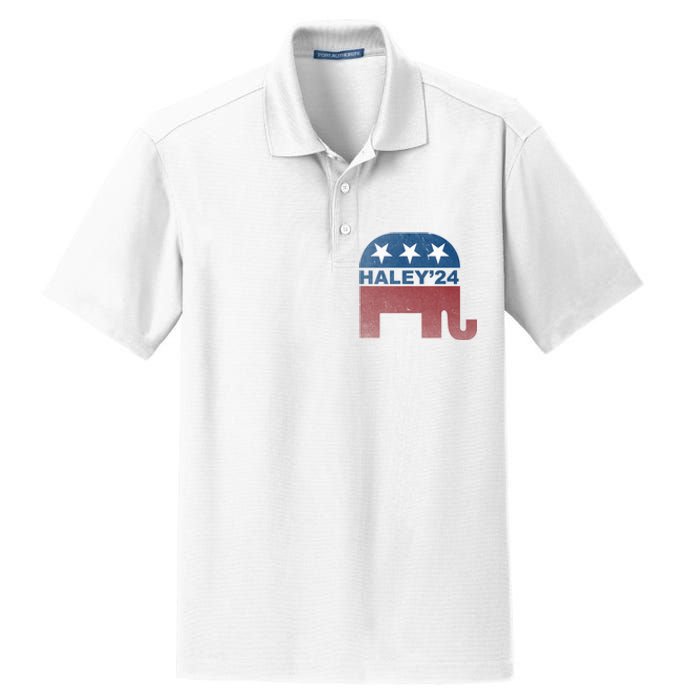 Nikki Haley 2024 For President Vintage Dry Zone Grid Polo