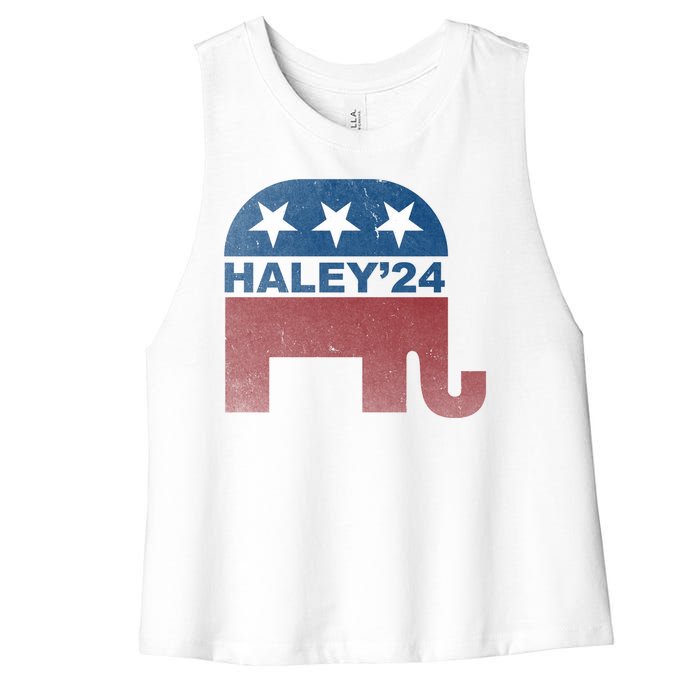 Nikki Haley 2024 For President Vintage Women's Racerback Cropped Tank