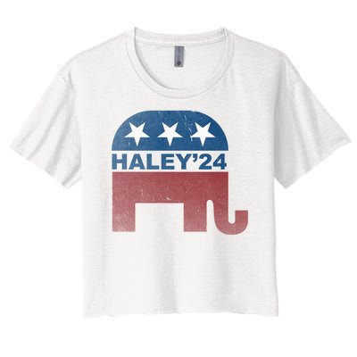 Nikki Haley 2024 For President Vintage Women's Crop Top Tee