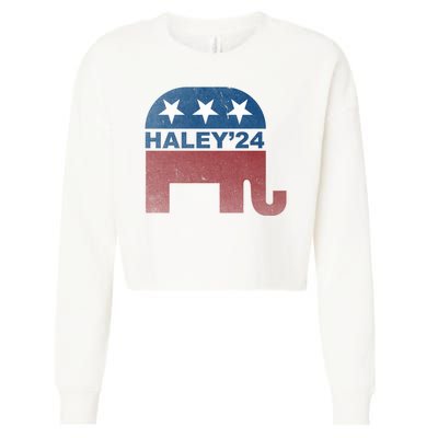 Nikki Haley 2024 For President Vintage Cropped Pullover Crew