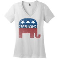 Nikki Haley 2024 For President Vintage Women's V-Neck T-Shirt