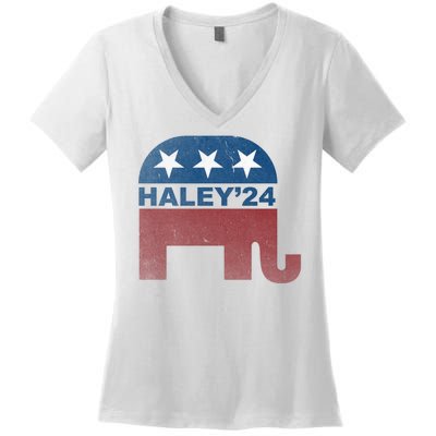 Nikki Haley 2024 For President Vintage Women's V-Neck T-Shirt