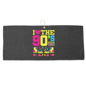 Nineties Heart 90s 1990s Fashion Theme Party Large Microfiber Waffle Golf Towel