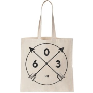 New Hampshire Area Code 603 State Pride Souvenir Gift Tote Bag