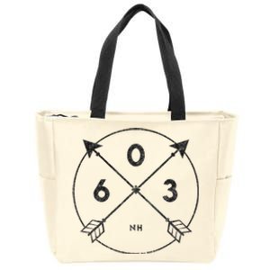 New Hampshire Area Code 603 State Pride Souvenir Gift Zip Tote Bag