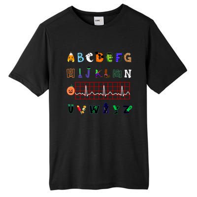 Nurse Halloween Alphabet Pqrst Electrocardiogram Ekg Ecg Great Gift Tall Fusion ChromaSoft Performance T-Shirt