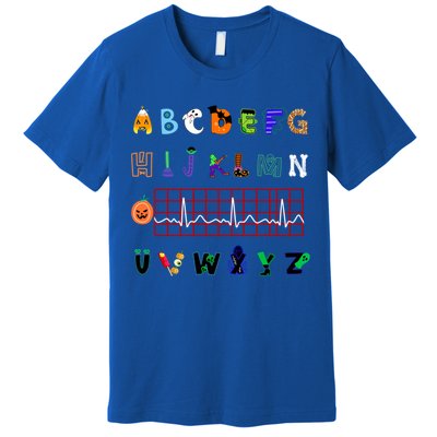 Nurse Halloween Alphabet Pqrst Electrocardiogram Ekg Ecg Great Gift Premium T-Shirt