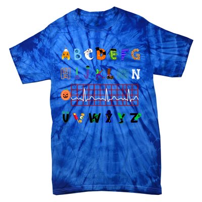 Nurse Halloween Alphabet Pqrst Electrocardiogram Ekg Ecg Great Gift Tie-Dye T-Shirt