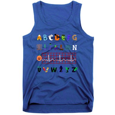 Nurse Halloween Alphabet Pqrst Electrocardiogram Ekg Ecg Great Gift Tank Top