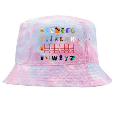 Nurse Halloween Alphabet Pqrst Electrocardiogram Ekg Ecg Great Gift Tie-Dyed Bucket Hat