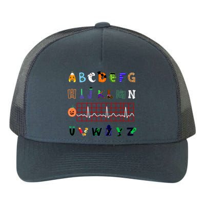 Nurse Halloween Alphabet Pqrst Electrocardiogram Ekg Ecg Great Gift Yupoong Adult 5-Panel Trucker Hat