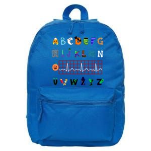 Nurse Halloween Alphabet Pqrst Electrocardiogram Ekg Ecg Gift 16 in Basic Backpack