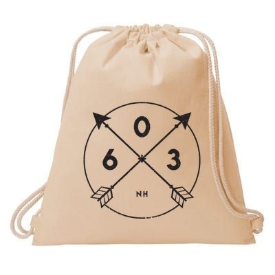 New Hampshire Area Code 603 State Pride Souvenir Gift Drawstring Bag