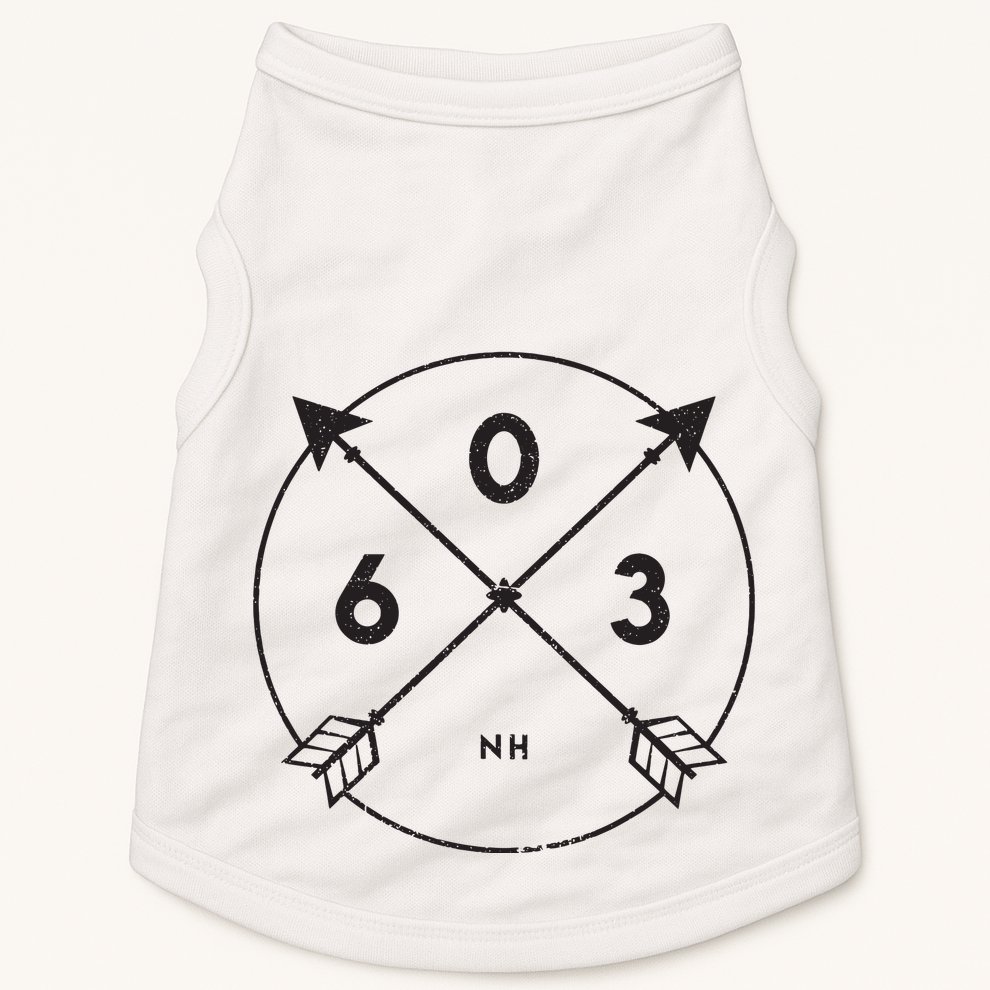 New Hampshire Area Code 603 State Pride Souvenir Gift Doggie Tank