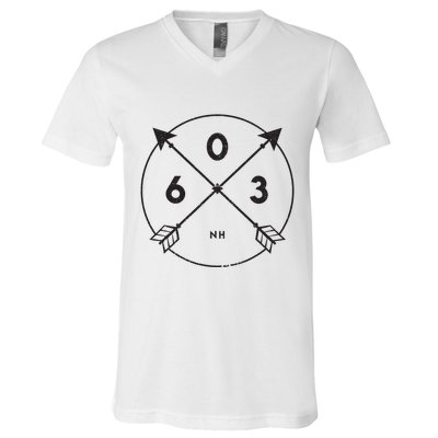 New Hampshire Area Code 603 State Pride Souvenir Gift V-Neck T-Shirt