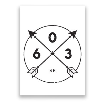 New Hampshire Area Code 603 State Pride Souvenir Gift Poster