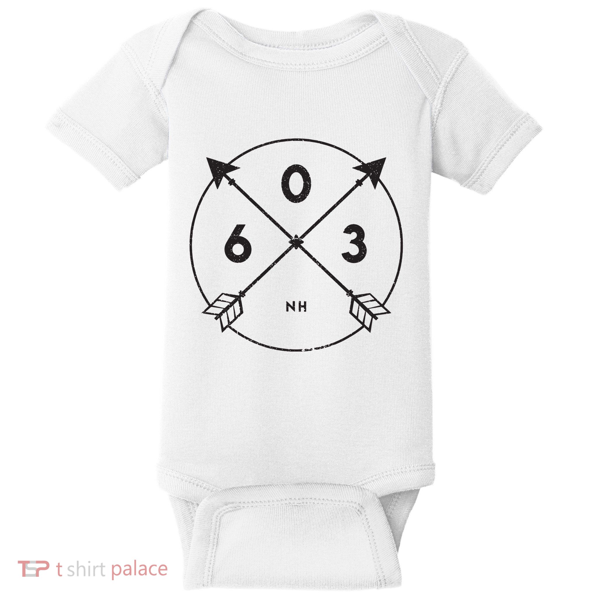 New Hampshire Area Code 603 State Pride Souvenir Gift Baby Bodysuit
