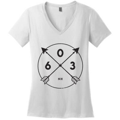 New Hampshire Area Code 603 State Pride Souvenir Gift Women's V-Neck T-Shirt