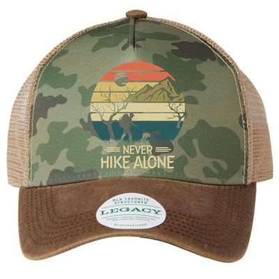 Never Hike Alone Dog Mountain Hiking Hiker Legacy Tie Dye Trucker Hat