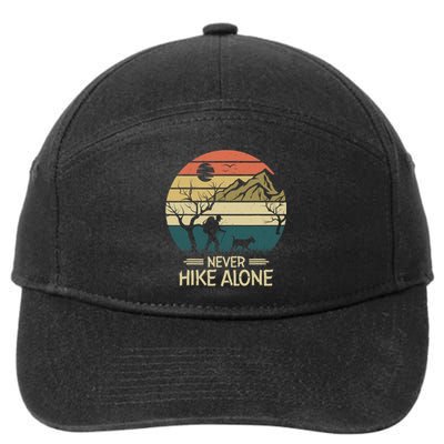 Never Hike Alone Dog Mountain Hiking Hiker 7-Panel Snapback Hat