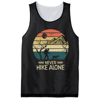 Never Hike Alone Dog Mountain Hiking Hiker Mesh Reversible Basketball Jersey Tank