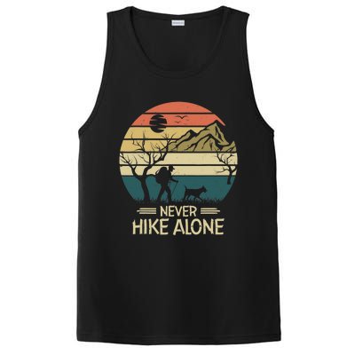 Never Hike Alone Dog Mountain Hiking Hiker PosiCharge Competitor Tank