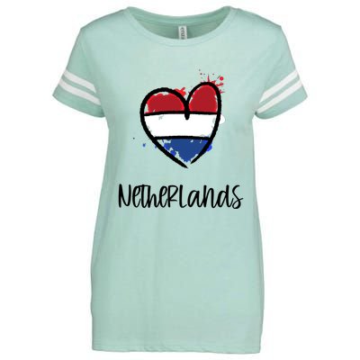 Netherland Heart Art Flag Cute Europe Minimal Dutch Gift Cool Gift Enza Ladies Jersey Football T-Shirt