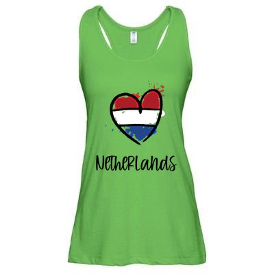 Netherland Heart Art Flag Cute Europe Minimal Dutch Gift Cool Gift Ladies Essential Flowy Tank