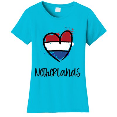 Netherland Heart Art Flag Cute Europe Minimal Dutch Gift Cool Gift Women's T-Shirt