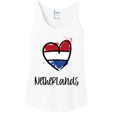 Netherland Heart Art Flag Cute Europe Minimal Dutch Gift Cool Gift Ladies Essential Tank