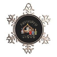 Nativity Happy Birthday Jesus Christmas Nativity Christian Metallic Star Ornament