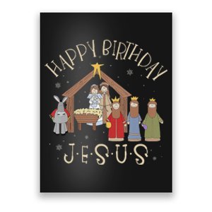 Nativity Happy Birthday Jesus Christmas Nativity Christian Poster