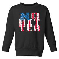 No Hitter Baseball US Flag 4th of July USA Artwork Toddler Sweatshirt