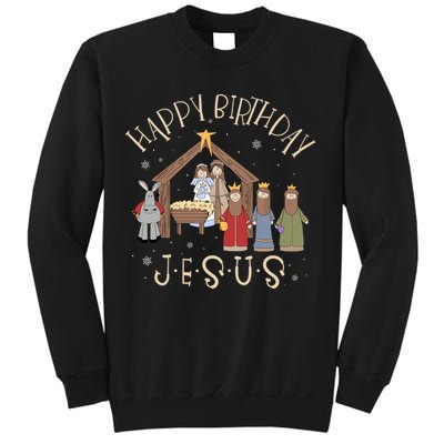 Nativity Happy Birthday Jesus Christmas Nativity Christian Sweatshirt