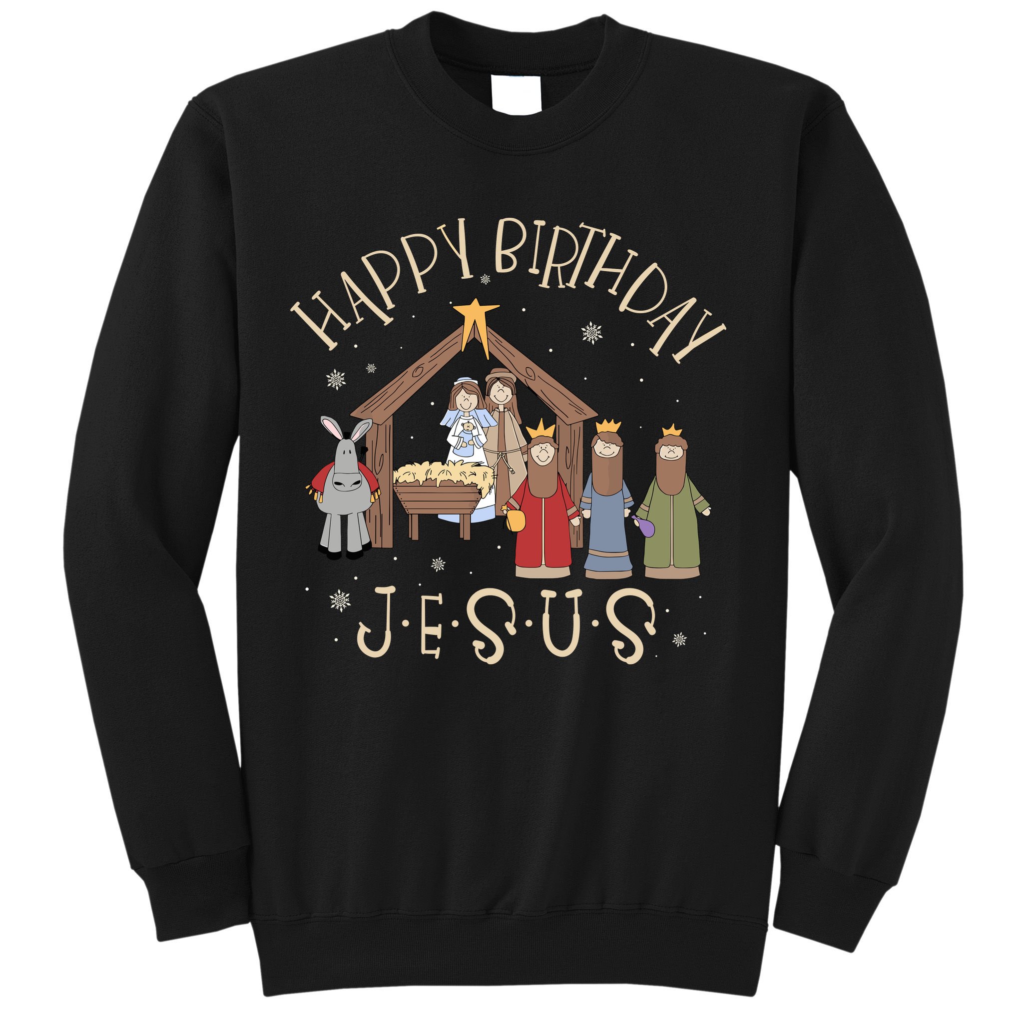 Nativity Happy Birthday Jesus Christmas Nativity Christian Sweatshirt