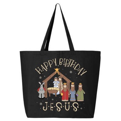 Nativity Happy Birthday Jesus Christmas Nativity Christian 25L Jumbo Tote