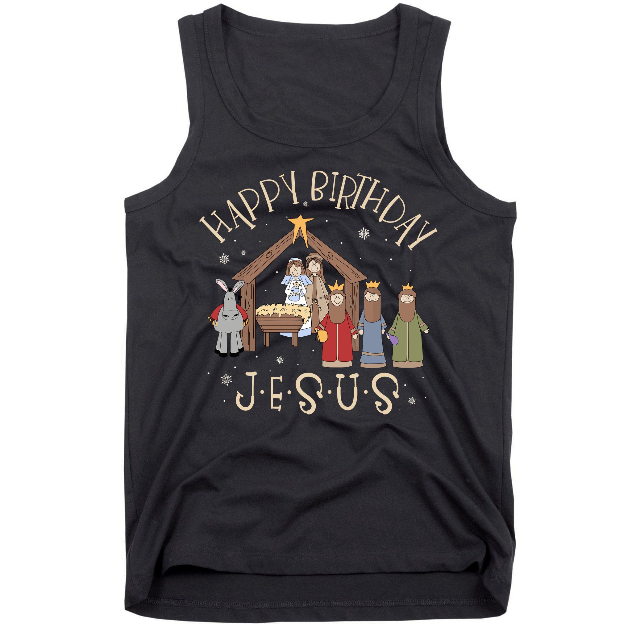 Nativity Happy Birthday Jesus Christmas Nativity Christian Tank Top