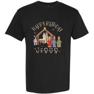 Nativity Happy Birthday Jesus Christmas Nativity Christian Garment-Dyed Heavyweight T-Shirt