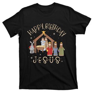 Nativity Happy Birthday Jesus Christmas Nativity Christian T-Shirt