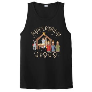 Nativity Happy Birthday Jesus Christmas Nativity Christian PosiCharge Competitor Tank