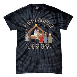 Nativity Happy Birthday Jesus Christmas Nativity Christian Tie-Dye T-Shirt