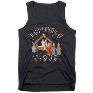 Nativity Happy Birthday Jesus Christmas Nativity Christian Tank Top